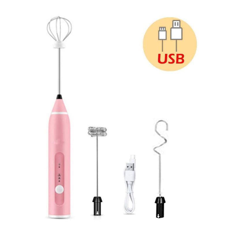 Mousseur à lait électrique rechargeable – Rose