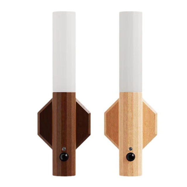 Applique LED effet bois à détecteur